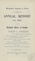 view Annual report for 1904 of the Medical Officer of Health.