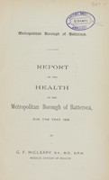 view Report on the health of the Metropolitan Borough of Battersea for the year 1904.