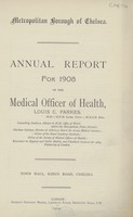 view Annual report for 1908 of the Medical Officer of Health.