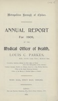 view Annual report for 1909 of the Medical Officer of Health.