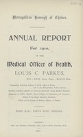 view Annual report for 1910 of the Medical Officer of Health.