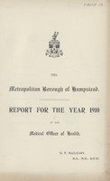 view Report for the year 1910 of the Medical Officer of Health.