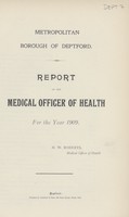 view Report of the Medical Officer of Health for the year 1909.