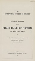 view Report on the public health of Finsbury for the year 1911.