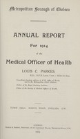 view Annual report for 1914 of the Medical Officer of Health.