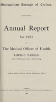 view Annual report for 1923 of the Medical Officer of Health.