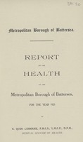 view Report on the health of the Metropolitan Borough of Battersea for the year 1923.