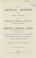 view The annual report made to the Council of the Metropolitan Borough of Greenwich for the year 1920.