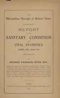 view Report on the sanitary condition and vital statistics during the year 1916.