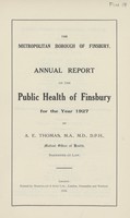 view Annual report on the public health of Finsbury for the year 1927.