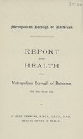 view Report on the health of the Metropolitan Borough of Battersea for the year 1926.
