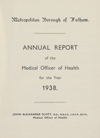 view [Report of the Medical Officer of Health for Fulham Borough].