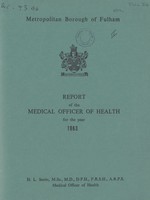 view [Report of the Medical Officer of Health for Fulham Borough].