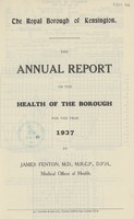 view [Report of the Medical Officer of Health for Kensington Borough].