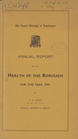 view [Report of the Medical Officer of Health for Kensington Borough].