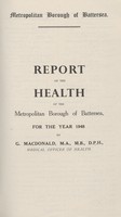 view [Report of the Medical Officer of Health for Battersea Borough].