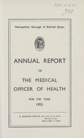 view [Report of the Medical Officer of Health for Bethnal Green Borough].