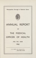 view [Report of the Medical Officer of Health for Bethnal Green Borough].