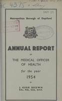 view [Report of the Medical Officer of Health for Deptford Borough].