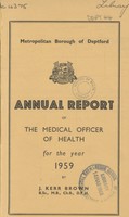 view [Report of the Medical Officer of Health for Deptford Borough].