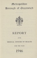 view [Report of the Medical Officer of Health for Greenwich Borough].