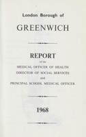 view [Report of the Medical Officer of Health for Greenwich Borough].