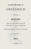 view [Report of the Medical Officer of Health for Greenwich Borough].