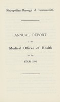 view [Report of the Medical Officer of Health for Hammersmith  Borough].