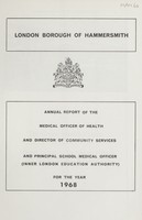 view [Report of the Medical Officer of Health for Hammersmith  Borough].