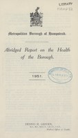 view [Report of the Medical Officer of Health for Hampstead Borough].