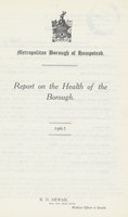 view [Report of the Medical Officer of Health for Hampstead Borough].