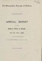 view [Report of the Medical Officer of Health for Holborn Borough].