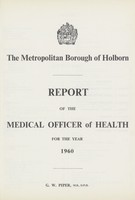 view [Report of the Medical Officer of Health for Holborn Borough].