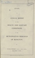 view [Report of the Medical Officer of Health for Islington Borough].