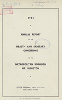 view [Report of the Medical Officer of Health for Islington Borough].