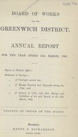 view [Report of the Medical Officer of Health for Greenwich District].