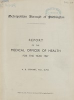 view [Report of the Medical Officer of Health for Paddington, Metropolitan Borough of].