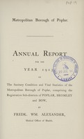 view [Report of the Medical Officer of Health for Poplar, Metropolitan Borough].