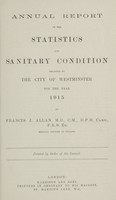 view [Report of the Medical Officer of Health for Westminster, City of].