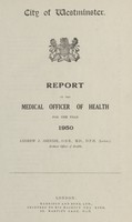 view [Report of the Medical Officer of Health for Westminster, City of].