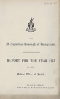 view [Report of the Medical Officer of Health for Hampstead, Metropolitan Borough of].