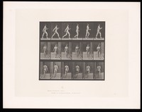 view A naked man walking fast. Collotype after Eadweard Muybridge, 1887.