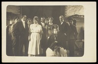 view Actors performing at a prisoner of war camp in Osnabrück. Photographic postcard. 1916.