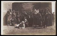 view British servicemen performing a sketch. Photograph, 191-.