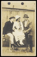 view Sailors, one in drag, performing "The Rivals". Photographic postcard, 191-.