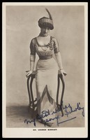 view George Scholey in drag. Photographic postcard, 191-.