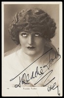 view Freddie Forbes in drag impersonating Clara Bow. Photographic postcard by Fielding, 1929.