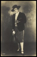 view An actor in drag. Photographic postcard, 192-.