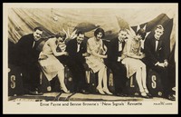 view Actors, some in drag, pose for Ernie Payne and Bennie Browne's "New Signals" revuette. Photographic postcard, 192-.