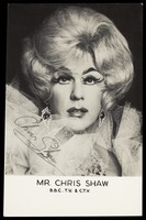 view Chris Shaw in drag. Photograph, 196-.